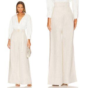 NWT The Femm Linen Detachable Belt Wide Leg Iris Pant Natural Women's Size: XS